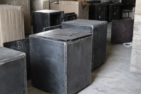 Large safe units in mid-production at the Gujarat workshop